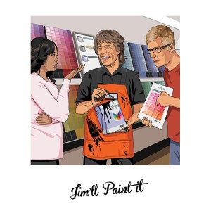 JIM062 Greeting Card - Jagger Paints It Black 